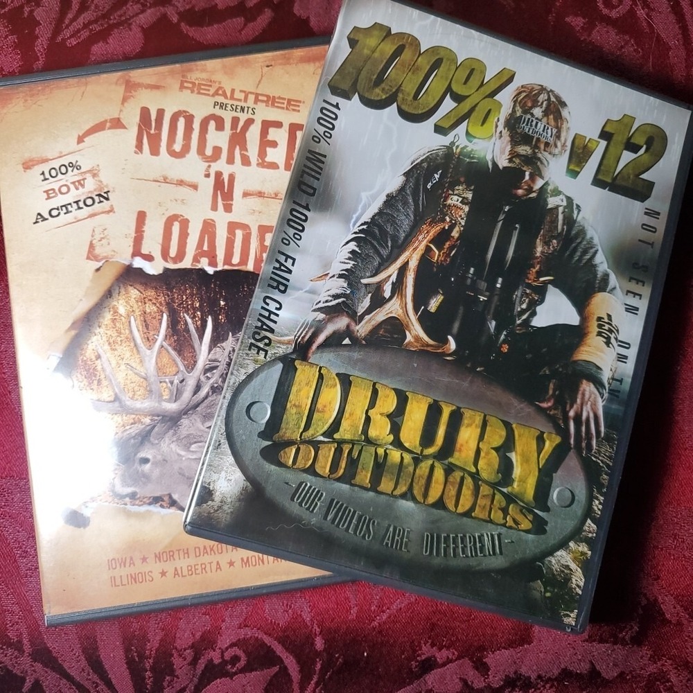 Realtree Drury Outdoors DVD Set Mens Brown Hunting Whitetail Deer Bow Action 2pc